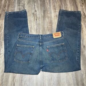 514 Levi's Slim Straight Kids Blue Denim Jeans Size 12H Husky 32X27